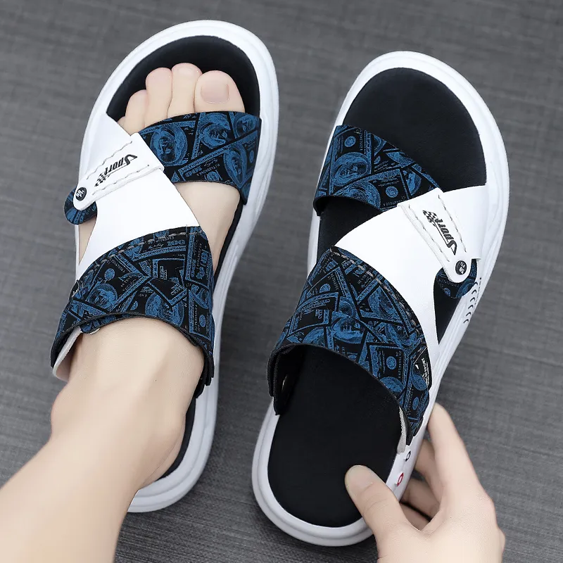 Shiozawa Beach Sandals Men Black, Gray, Blue-11