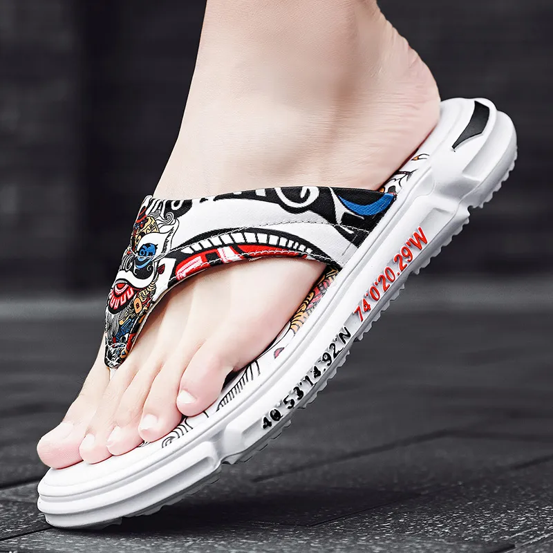 Shiozawa Rubber Sole Stitching Quick Dry Flip Flops Men's White-2