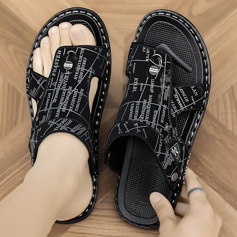 Shiozawa Rubber Sole Stitching Abrasion Resistant Flip Flops Men's-4