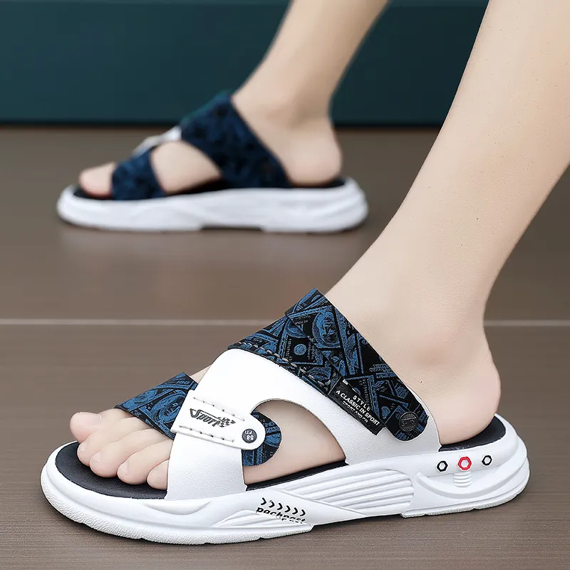 Shiozawa Beach Sandals Men Black, Gray, Blue-10