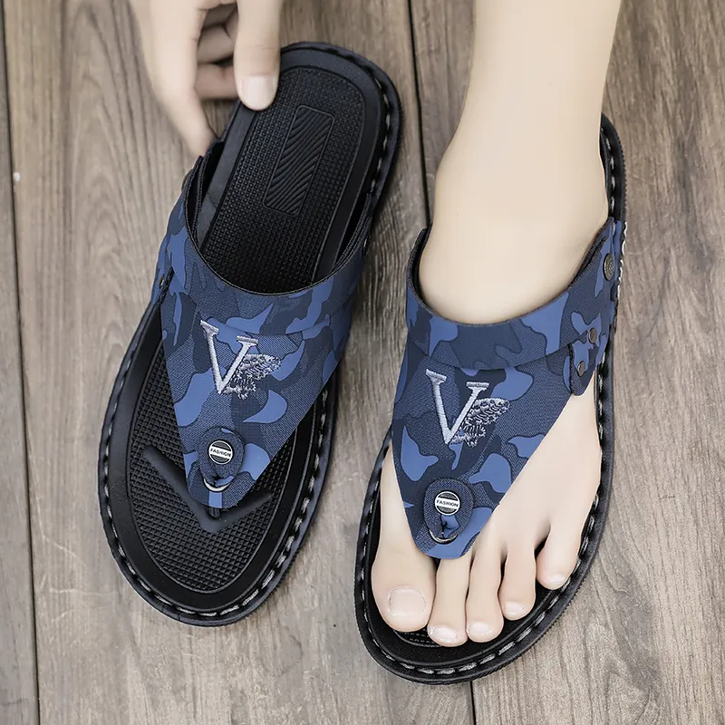 Shiozawa Rubber Sole Stitching Abrasion Resistant Slip Resistant Quick Dry Flip Flops Men's-10
