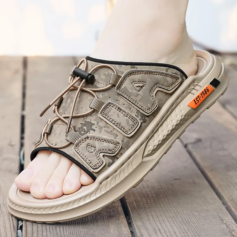 Shiozawa Rubber Sole Stitching Quick Dry Slide Slippers Men's-14