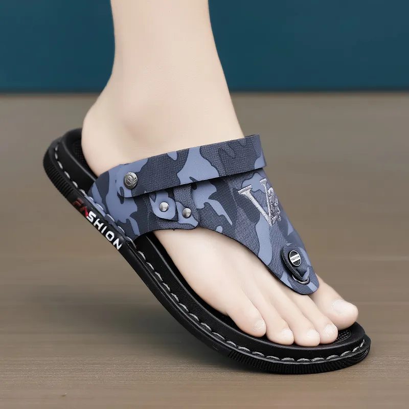 Shiozawa Rubber Sole Stitching Abrasion Resistant Slip Resistant Quick Dry Flip Flops Men's-9