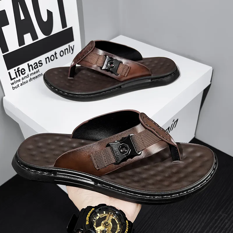 Shiozawa Rubber Sole Stitching Slip Resistant Flip Flops Men's-7