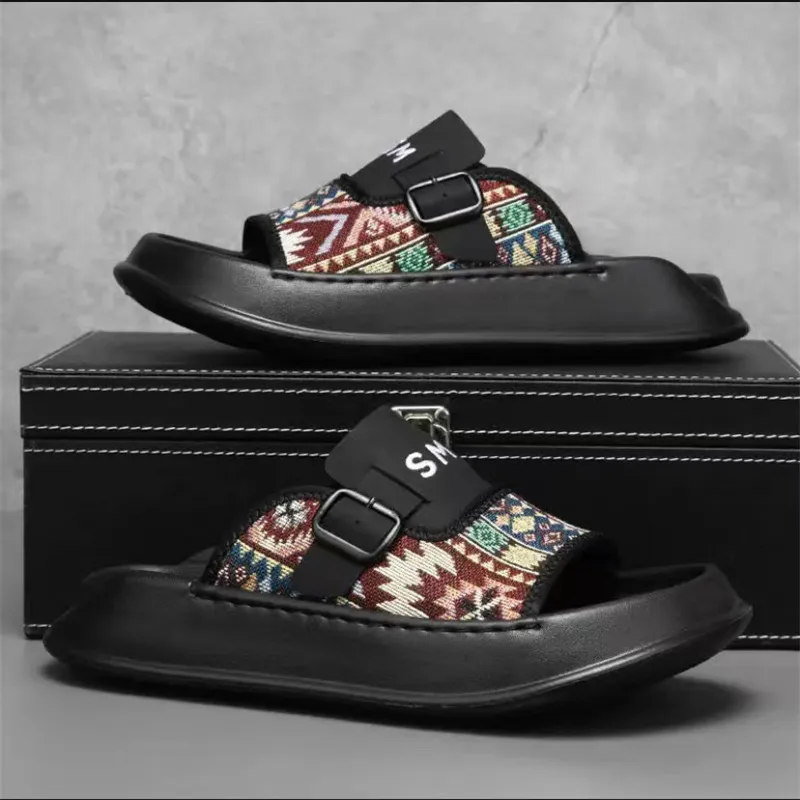 Shiozawa Rubber Sole Stitching Abrasion Resistant Slide Slippers Men's-1