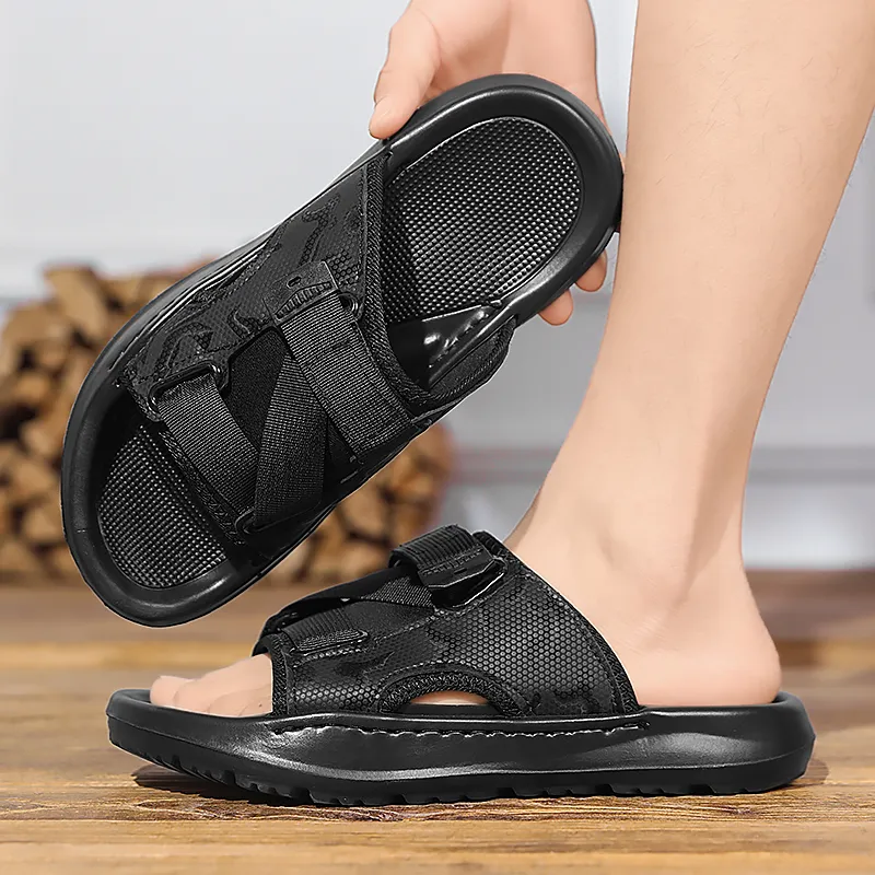 Shiozawa Rubber Sole Stitching Abrasion Resistant Slide Slippers Men's-3