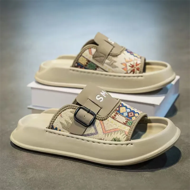 Shiozawa Rubber Sole Stitching Abrasion Resistant Slide Slippers Men's-7