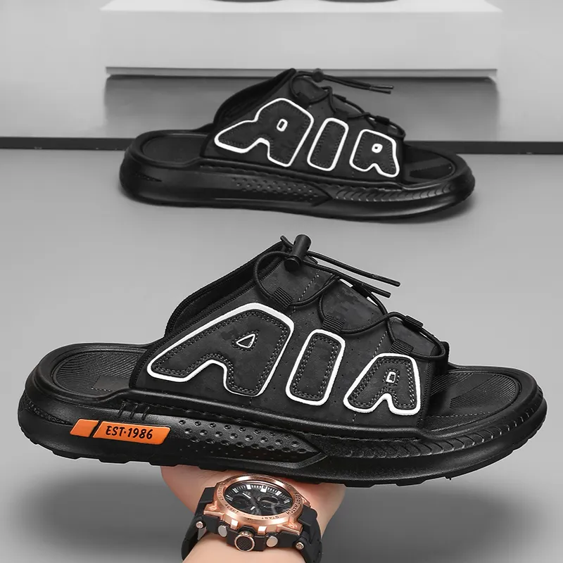 Shiozawa Rubber Sole Stitching Quick Dry Slide Slippers Men's-3