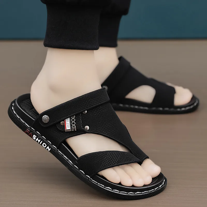 Shiozawa Rubber Sole Stitching Abrasion Resistant Slip Resistant Flip Flops Men's-1