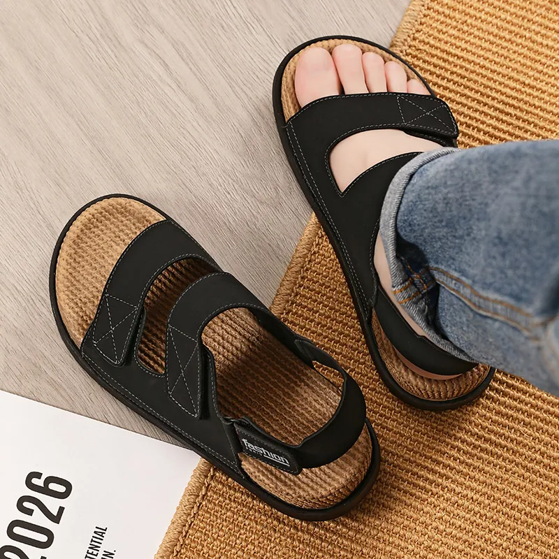 Shiozawa Beach Sandals Men Black, Yellow-6