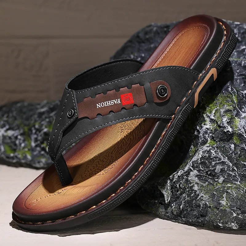 Shiozawa Stitching Slip Resistant Quick Dry Flip Flops Men's-2