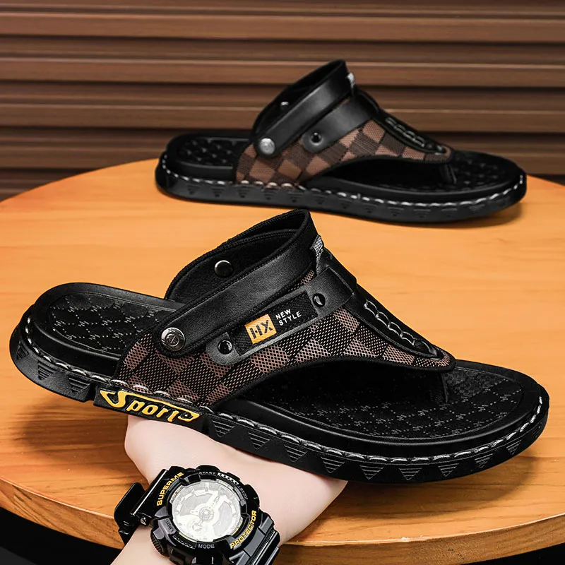 Shiozawa Rubber Sole Stitching Abrasion Resistant Flip Flops Men's-8