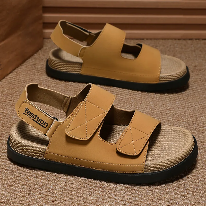 Shiozawa Beach Sandals Men Black, Yellow-9