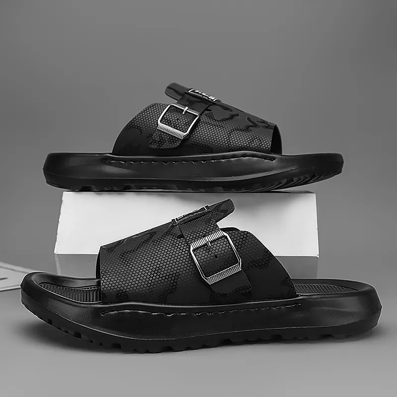 Shiozawa Rubber Sole Slip Resistant Slide Slippers Men's-1