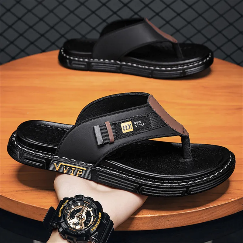 Shiozawa Rubber Sole Stitching Abrasion Resistant Flip Flops Men's-2