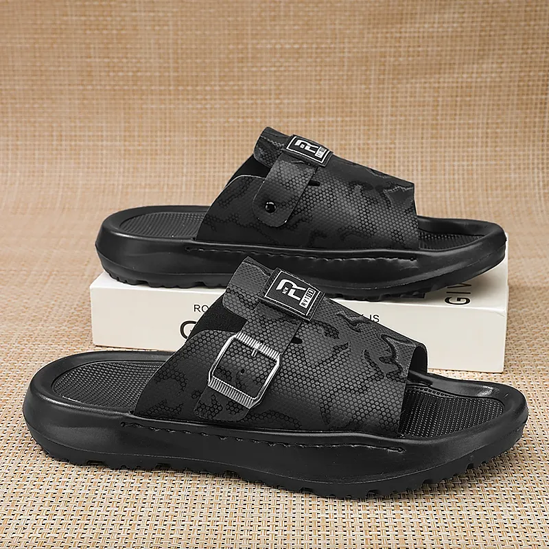 Shiozawa Rubber Sole Slip Resistant Slide Slippers Men's-2