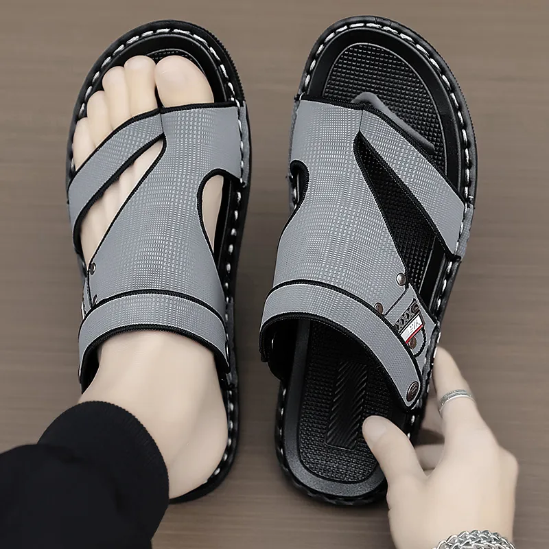 Shiozawa Rubber Sole Stitching Abrasion Resistant Slip Resistant Flip Flops Men's-11