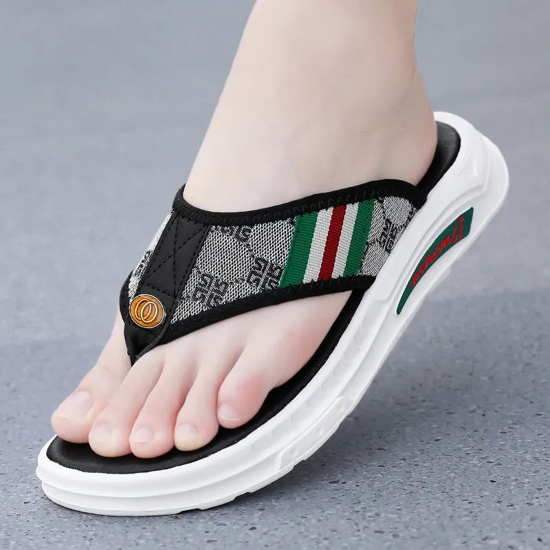Shiozawa Rubber Sole Stitching Abrasion Resistant Slip Resistant Quick Dry Flip Flops Men's-1