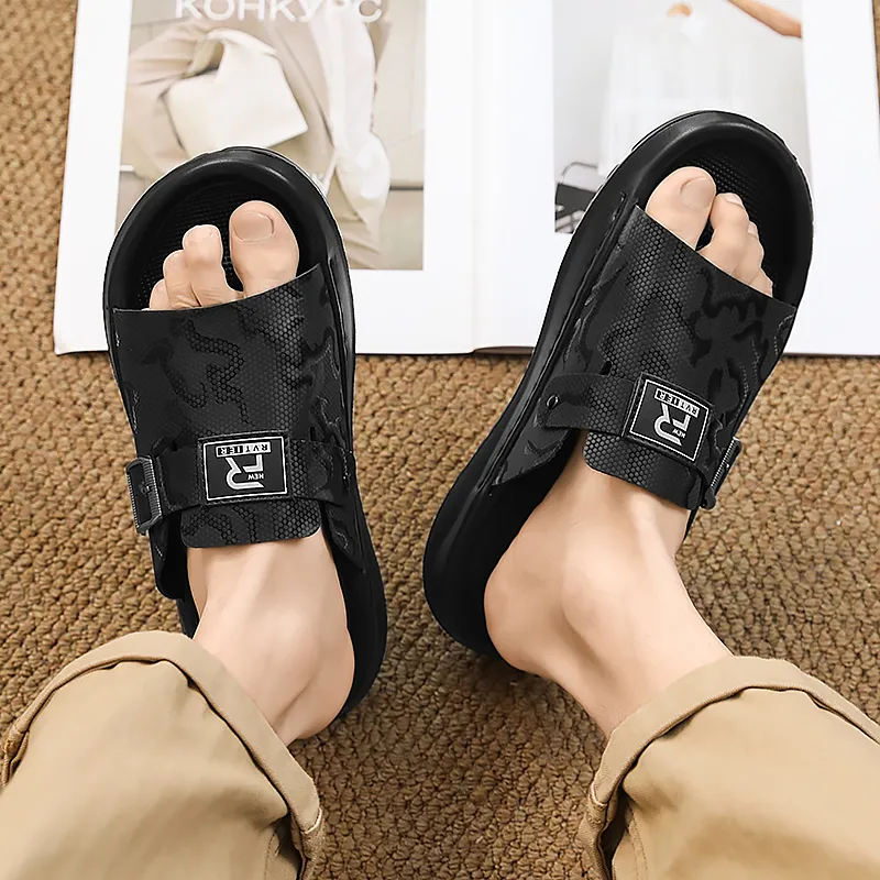 Shiozawa Rubber Sole Slip Resistant Slide Slippers Men's-3
