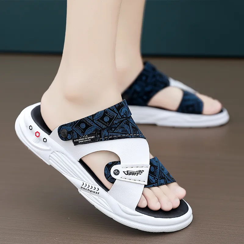 Shiozawa Beach Sandals Men Black, Gray, Blue-9
