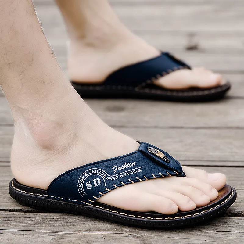 Shiozawa Stitching Abrasion Resistant Flip Flops Men's-2