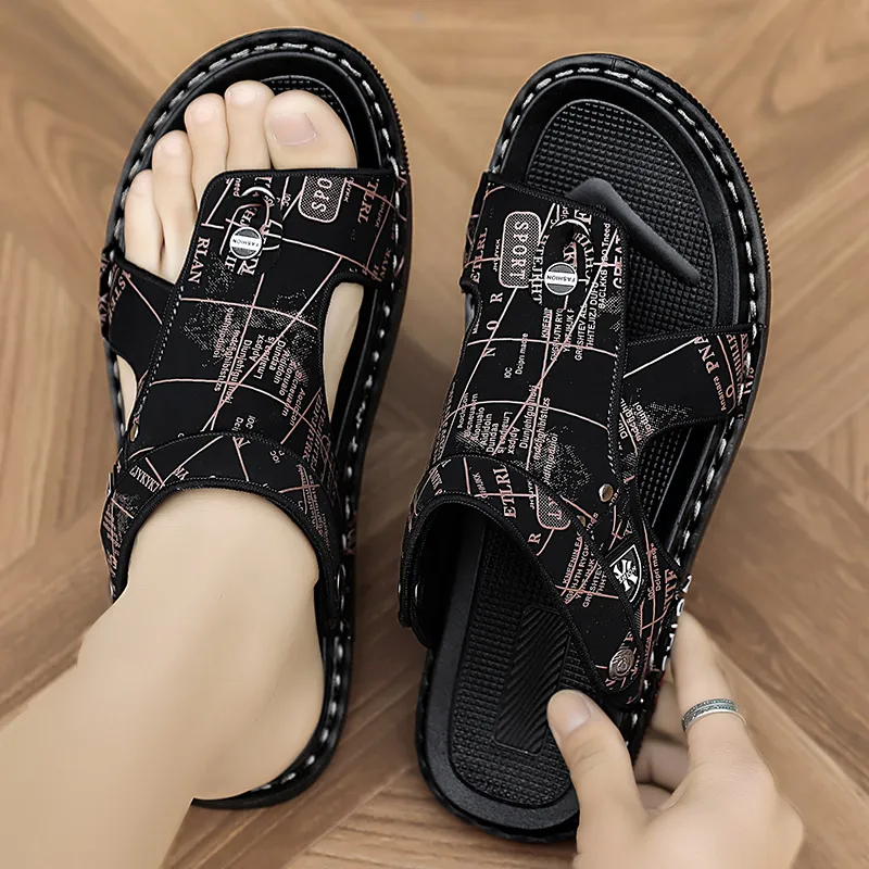 Shiozawa Rubber Sole Stitching Abrasion Resistant Flip Flops Men's-7