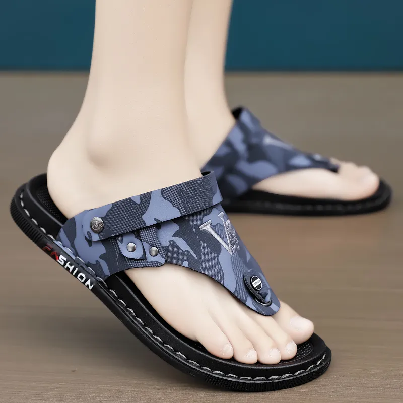 Shiozawa Rubber Sole Stitching Abrasion Resistant Slip Resistant Quick Dry Flip Flops Men's-8