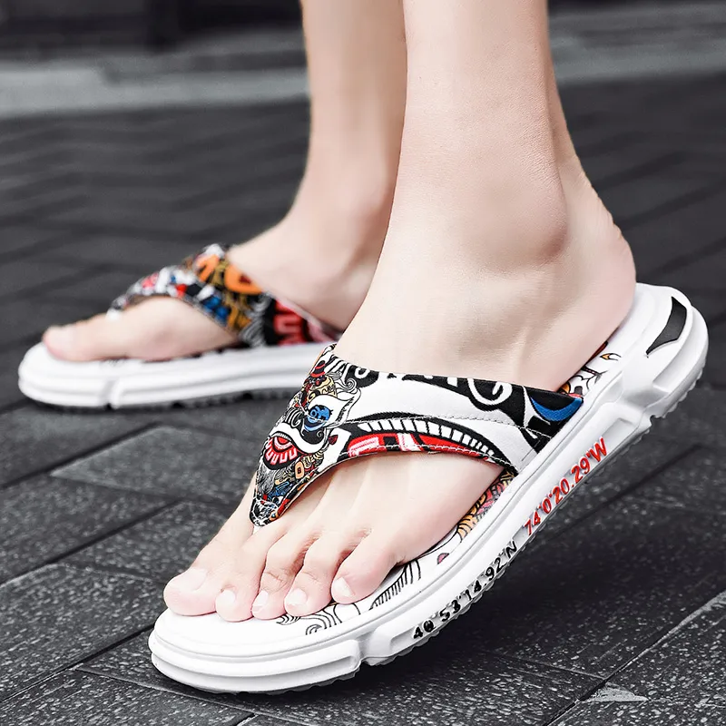 Shiozawa Rubber Sole Stitching Quick Dry Flip Flops Men's White-1