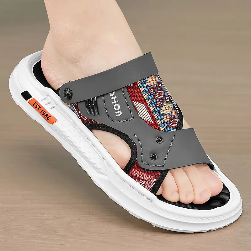 Shiozawa Beach Sandals Men Black Khaki-14