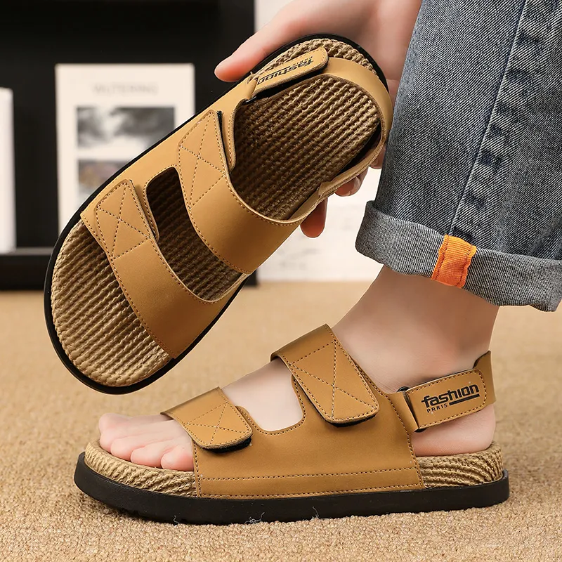 Shiozawa Beach Sandals Men Black, Yellow-11