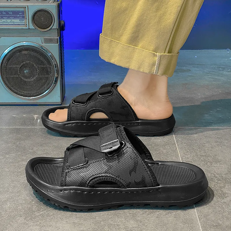 Shiozawa Rubber Sole Stitching Abrasion Resistant Slide Slippers Men's-4