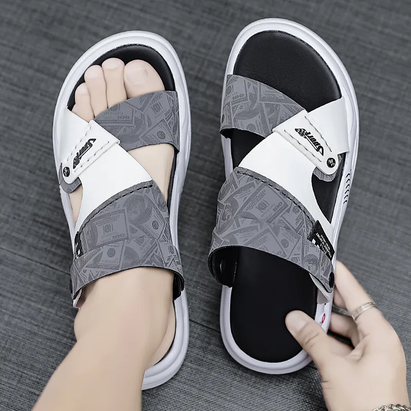 Shiozawa Beach Sandals Men Black, Gray, Blue-7