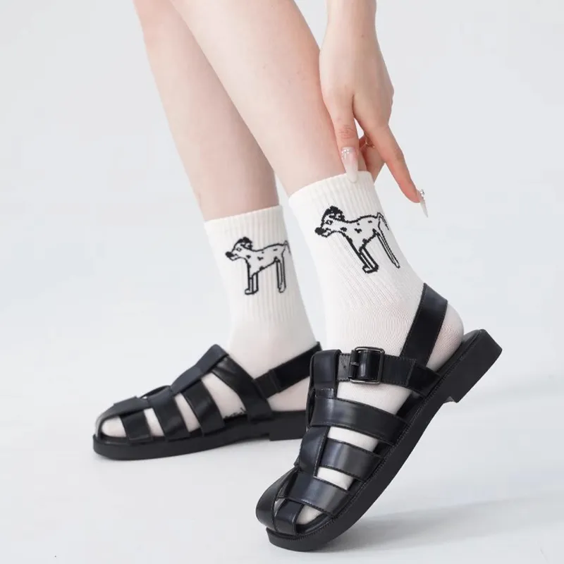 Duanmei Mid Calf Socks Women's 5 Pack-1