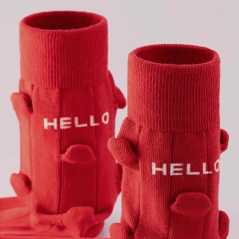 Duanmei Mid Calf Socks Fall And Winter Unisex 5 Pack Red-3