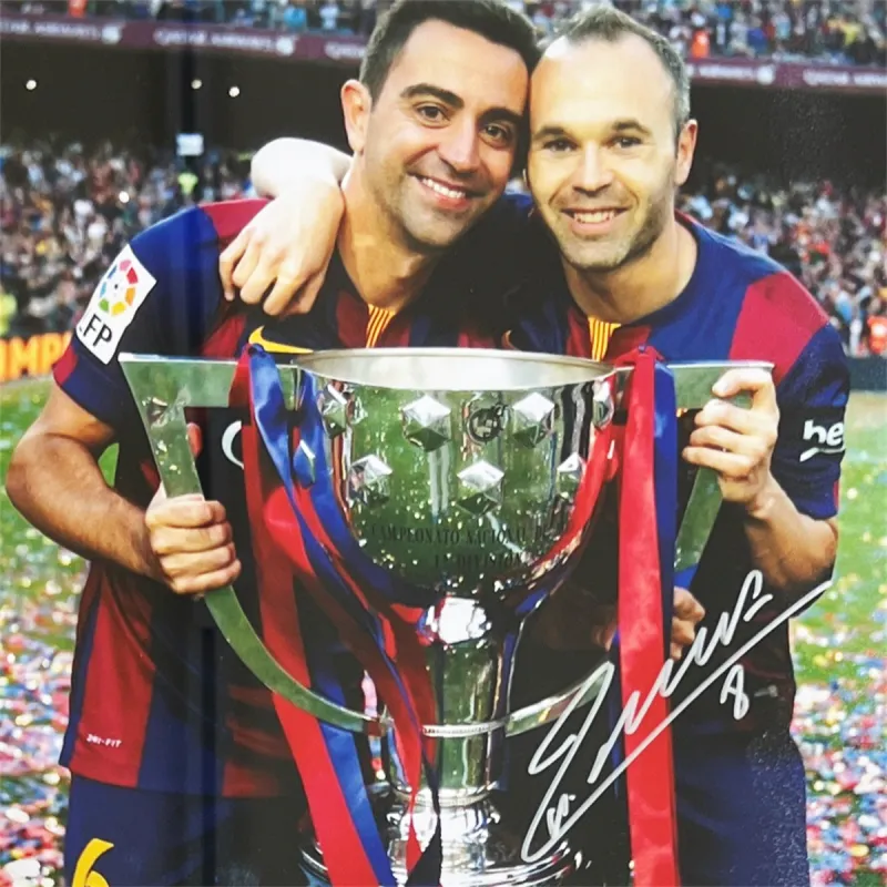 EM Barcelona Soccer Memorabilia & Collectible Includes Certification Certificate, Outer Frame Size 38.6x48.6cm Men's-2