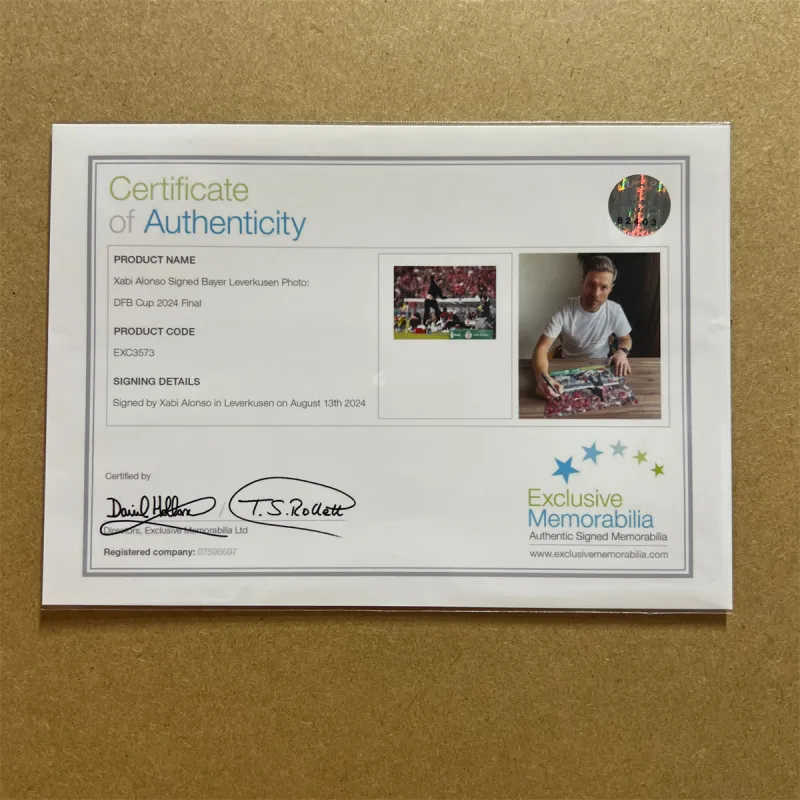 EM Leverkusen Signed Photo Includes Certification Certificate, Outer Frame Size 38.6x48.6cm-3