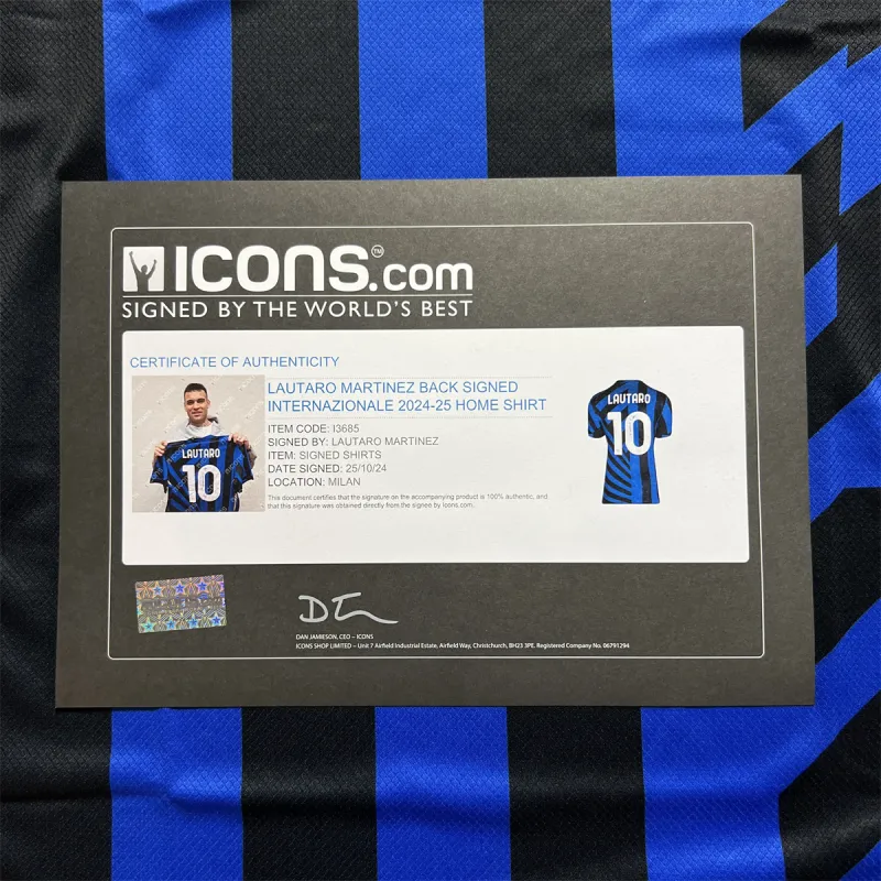 ICONS.com Inter Jersey Includes Certification Certificate Not Framed Unisex-1