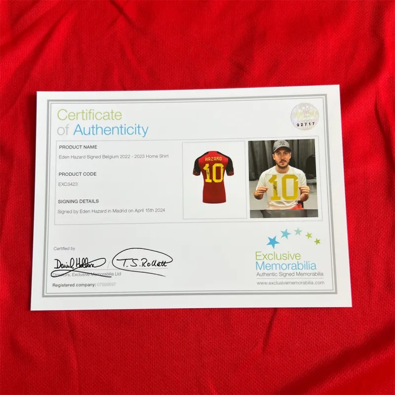 EM Belgium Includes Certification Certificate, Framing Not Included Men's-2
