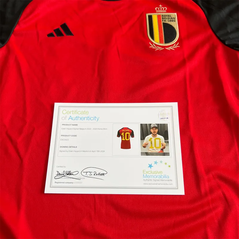EM Belgian Team Jersey Includes Certification Certificate, Framing Not Included Men's-1