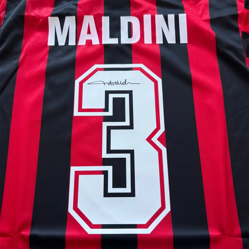 ICONS.com Martini AC Beige Blue 1988 Jersey Includes Certification Certificate Not Framed Soccer Apparel Includes Box-3