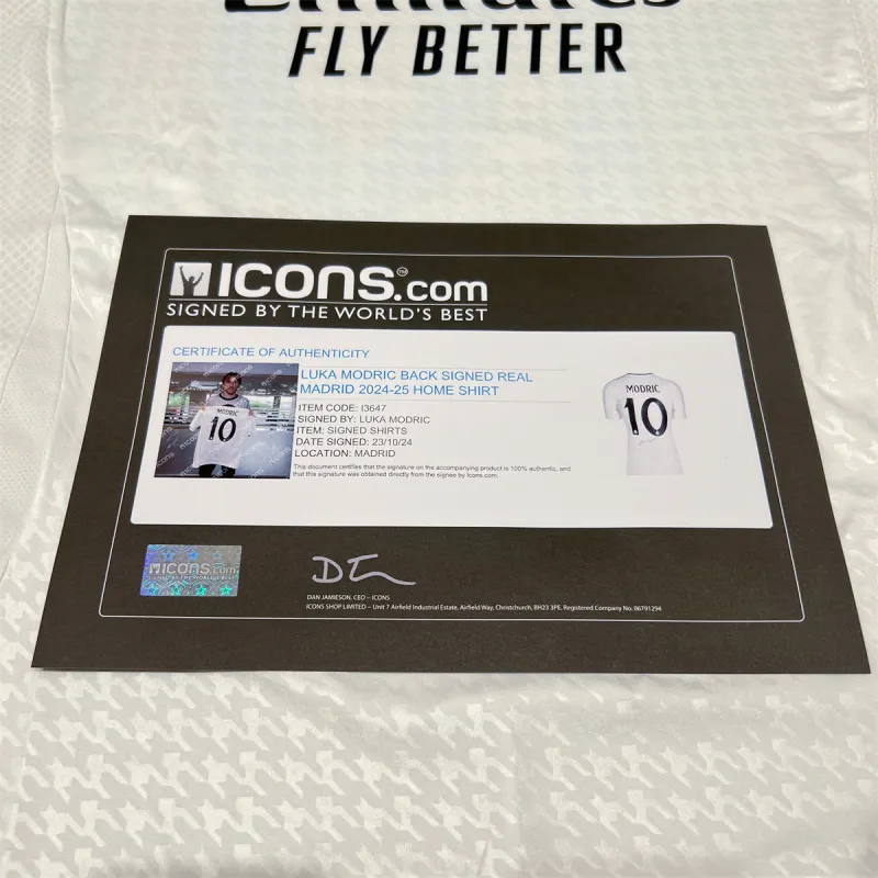 ICONS.com Real Madrid Jersey Includes Certification Certificate, Framing Not Included Unisex-4