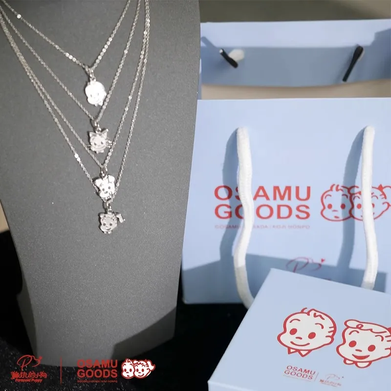 PARANOID PUPPY Sweater Chain 925 Sterling Silver Necklace Gift Set Unisex-4