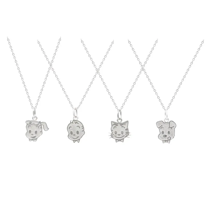 PARANOID PUPPY Sweater Chain 925 Sterling Silver Necklace Gift Set Unisex-16