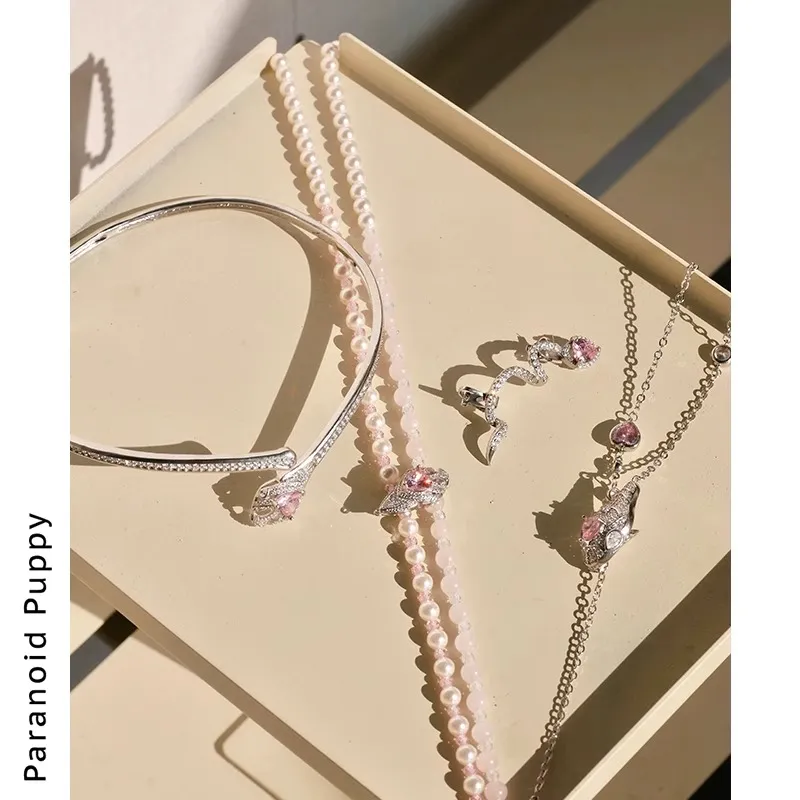 PARANOID PUPPY Zircon Necklace Year End Party Recommendation Women's-4