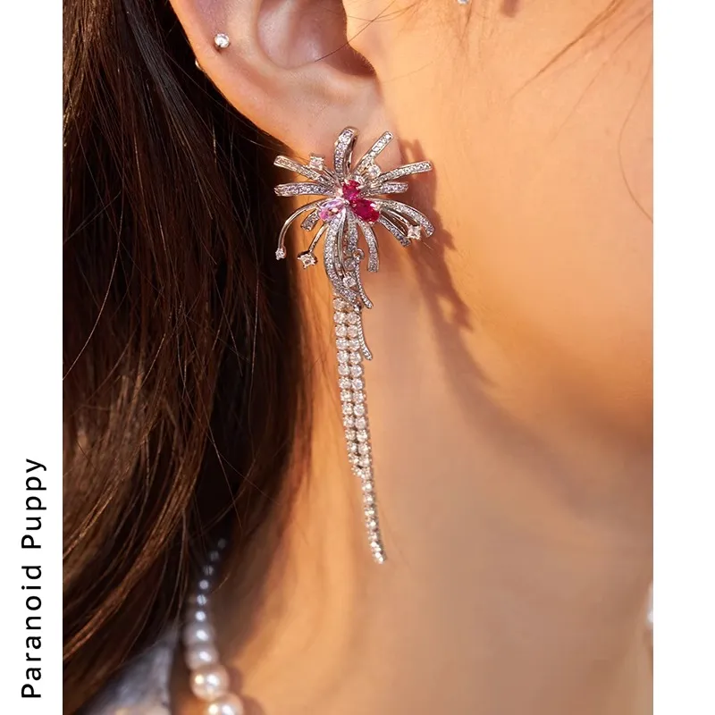 PARANOID PUPPY Zircon Earrings Women's-1