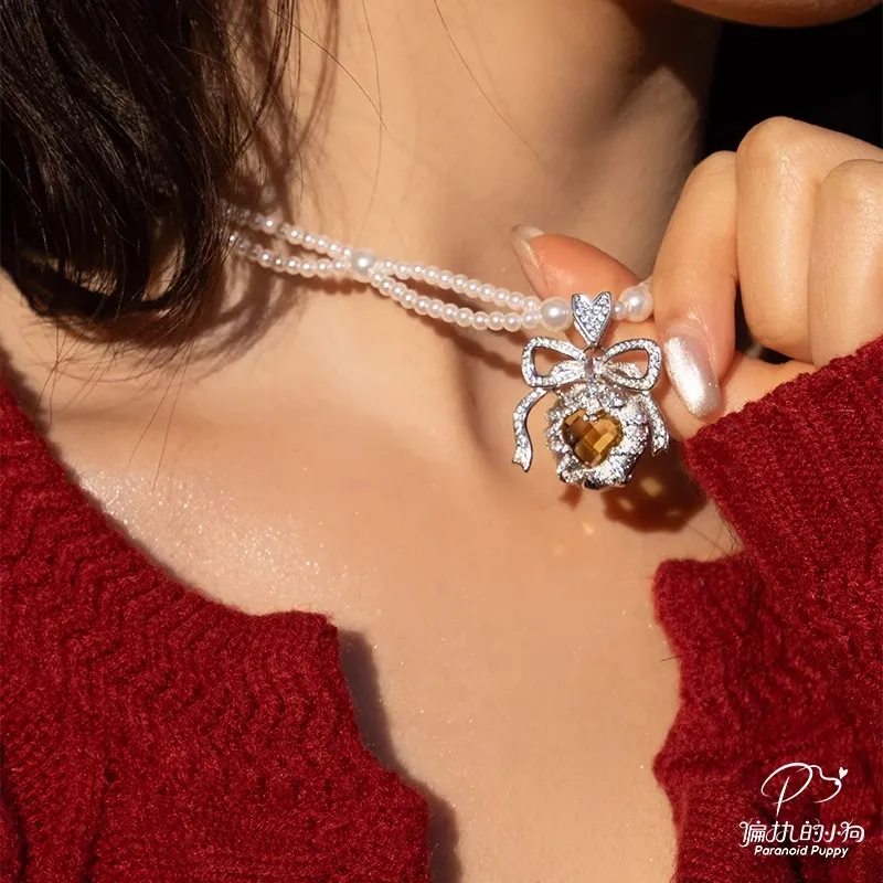 PARANOID PUPPY Pearl Gold Plated Necklaces Women's-2