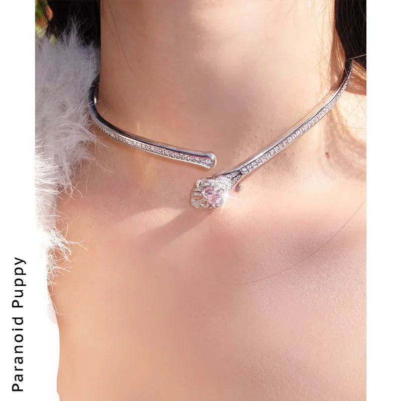PARANOID PUPPY Zircon Necklace Year End Party Recommendation Women's-1