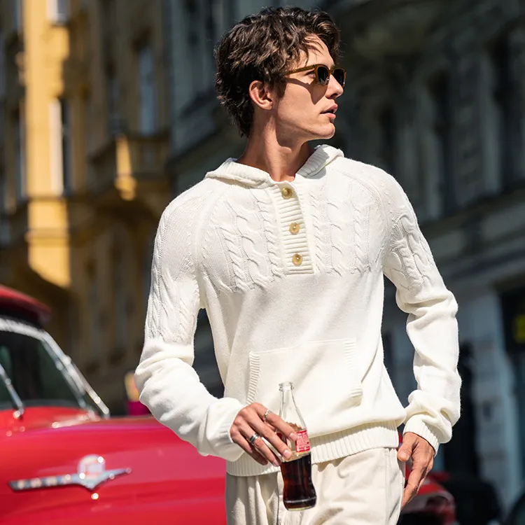 Mr.Bu Sweater Men's Ivory White-3