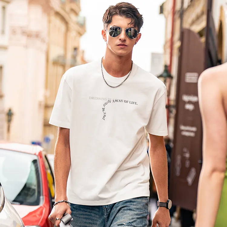 Mr.Bu T Shirts Men Moon White-4