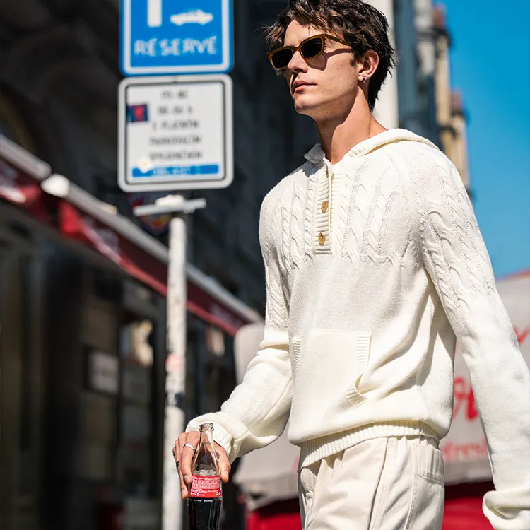 Mr.Bu Sweater Men's Ivory White-2